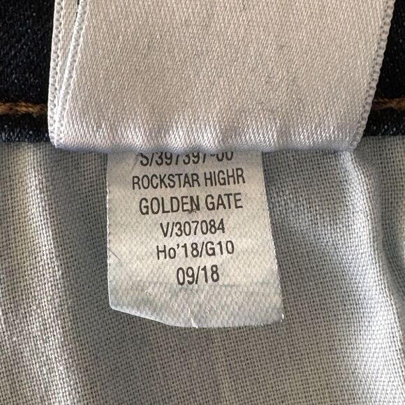 Old Navy SZ 2P Rockstar Super Skinny Jeans High-Rise Stretch Zip-Fly Dark Wash - Picture 9 of 9